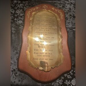 Vintage Ten Commandments Wall Plaque